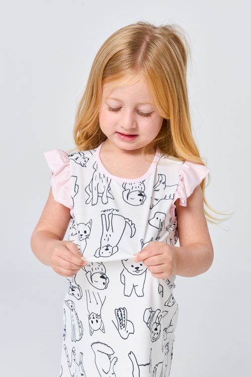 CAMISOLA INFANTIL MENINA DE ALGODÃO - PINTAS E PATAS