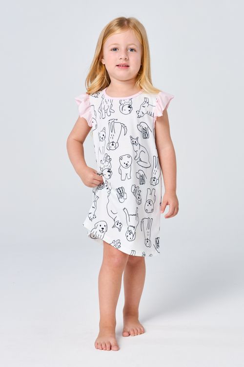 CAMISOLA INFANTIL MENINA DE ALGODÃO - PINTAS E PATAS