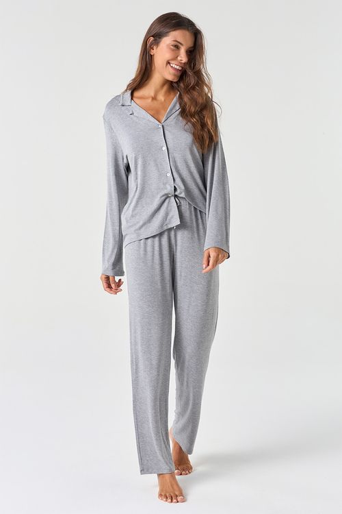 PIJAMA LONGO AMERICANO - CLÁSSICOS DE VISCOSE MESCLA