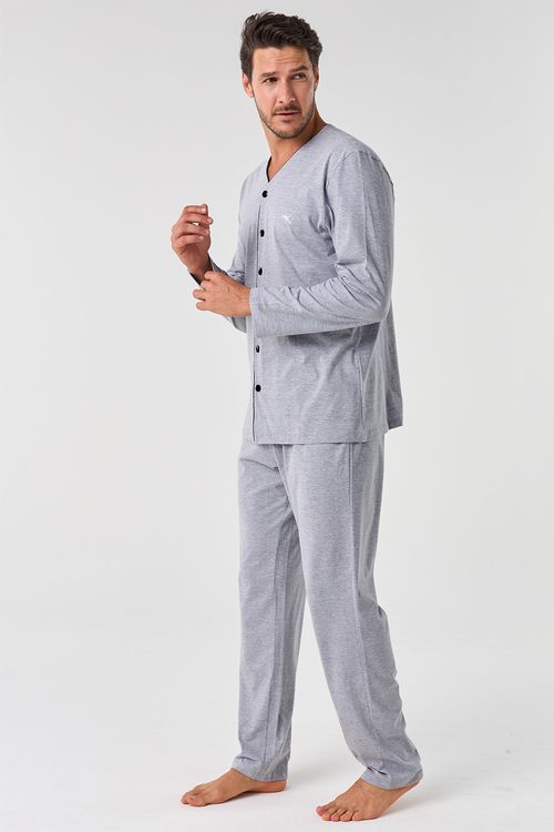 PIJAMA LONGO COM BOTÕES DE ALGODÃO - ETERNO MASCULINO