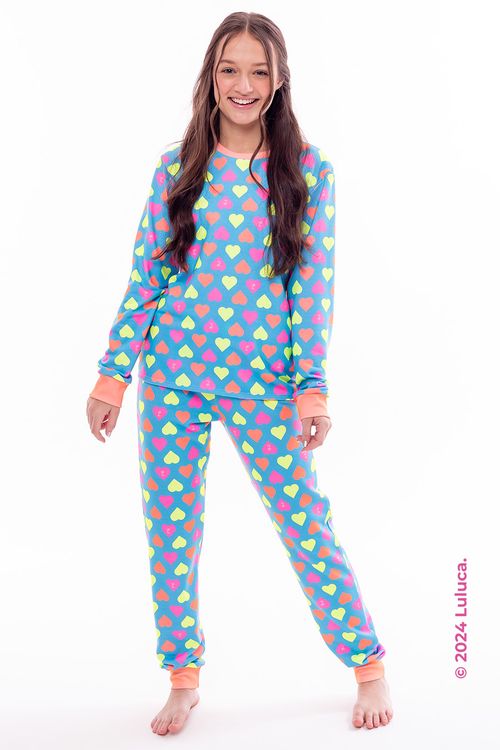PIJAMA LONGO MOLETINHO PANDALOVER - LULUCA
