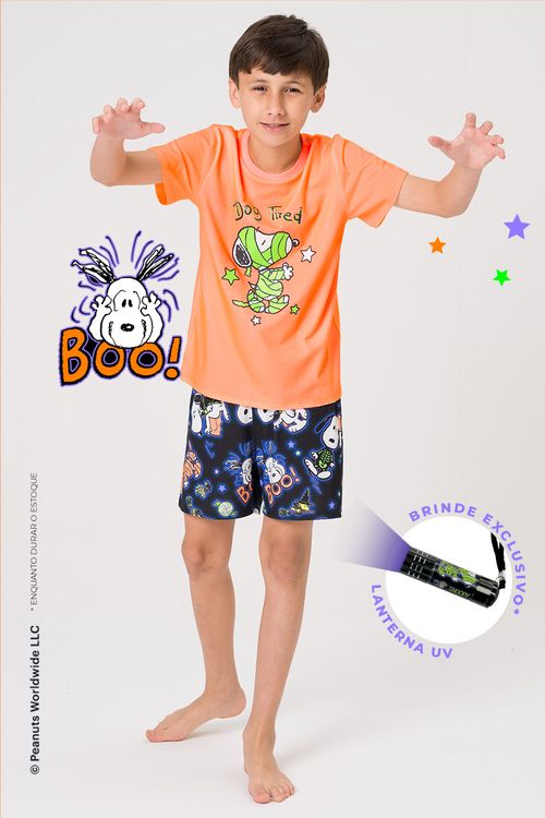 PIJAMA CURTO JUVENIL MENINO - SPOOKY SNOOPY