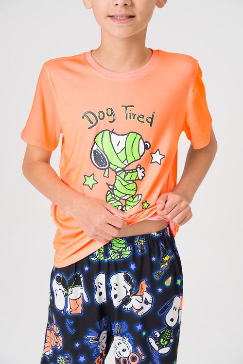 PIJAMA CURTO JUVENIL MENINO - SPOOKY SNOOPY