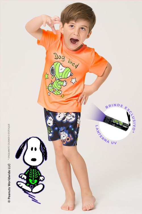 PIJAMA CURTO INFANTIL MENINO - SPOOKY SNOOPY