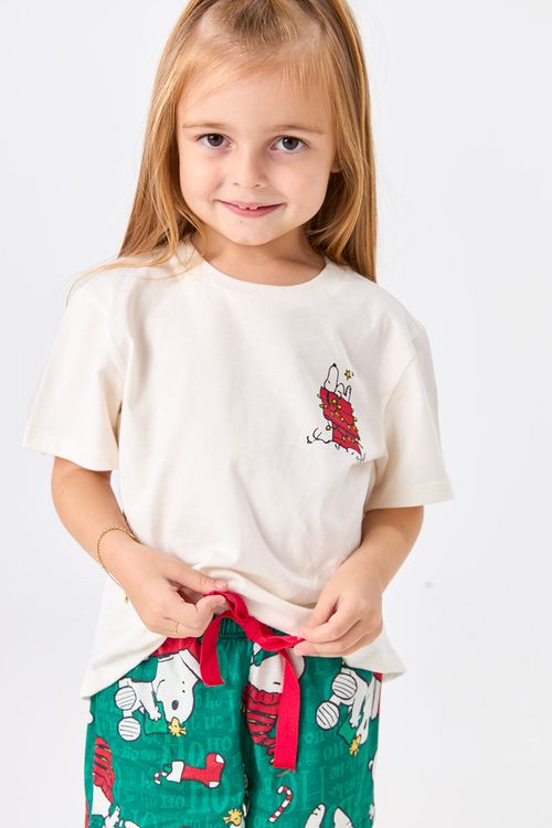 PIJAMA CURTO INFANTIL MENINA - SNOOPY'S BELL
