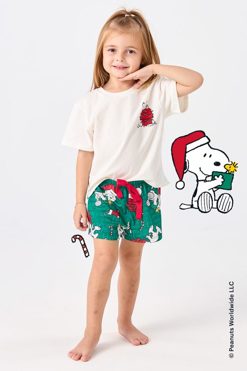 PIJAMA CURTO INFANTIL MENINA - SNOOPY'S BELL