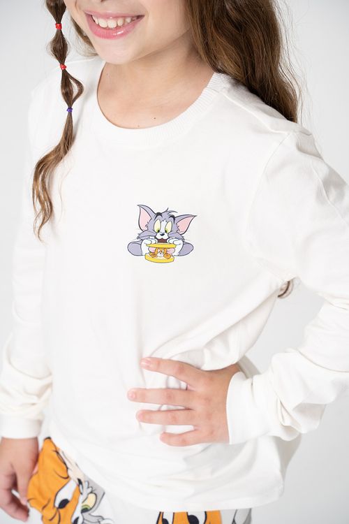 PIJAMA LONGO JUVENIL UNISSEX - DIGA CHEESE - TOM E JERRY
