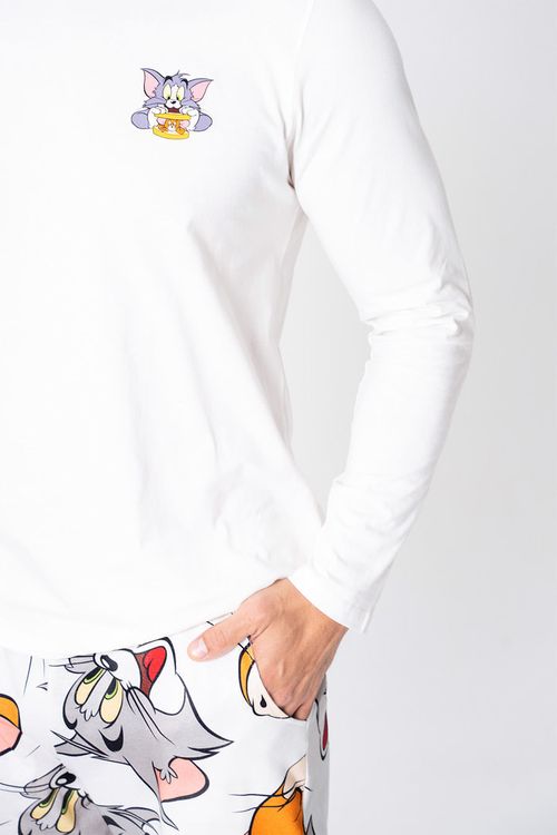 PIJAMA MASCULINO DE ALGODÃO - DIGA CHEESE - TOM E JERRY