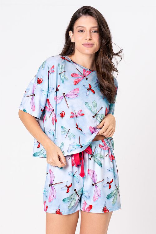 PIJAMA FEMININO CURTO TOQUE DE PÊSSEGO - LIBÉLULA