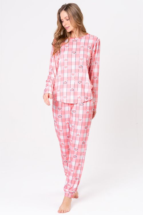 PIJAMA LONGO FEMININO TOQUE DE PÊSSEGO - PINKNIC