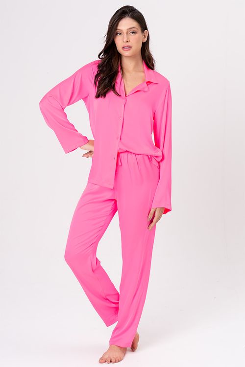PIJAMA FEMININO AMERICANO ACETINADO - ENTRELAÇOS