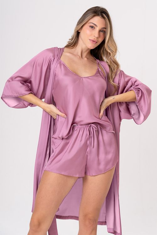 ROBE FEMININO - CLÁSSICOS ACETINADOS ROSA DIAMANTE