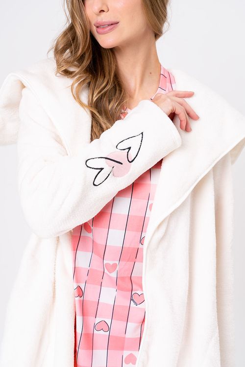 CASACO FEMININO BRANCO COM BORDADO - PINKNIC