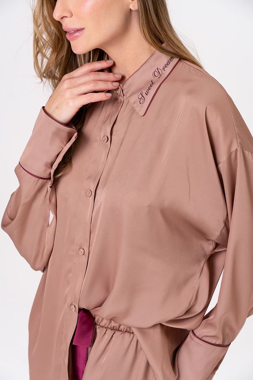 PIJAMA FEMININO AMERICANO COM APLICAÇÃO - SERENA