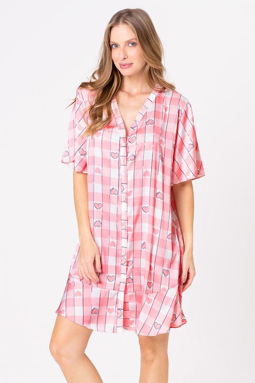 CAMISOLA AMPLA COM ABOTOAMENTO ROSA - PINKNIC